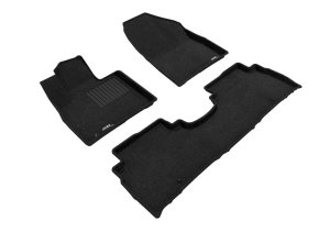 Kia Sorento Floor Mat Set - Front and Rear - 3D MAXpider - Elegant Series - Black - `16-`20